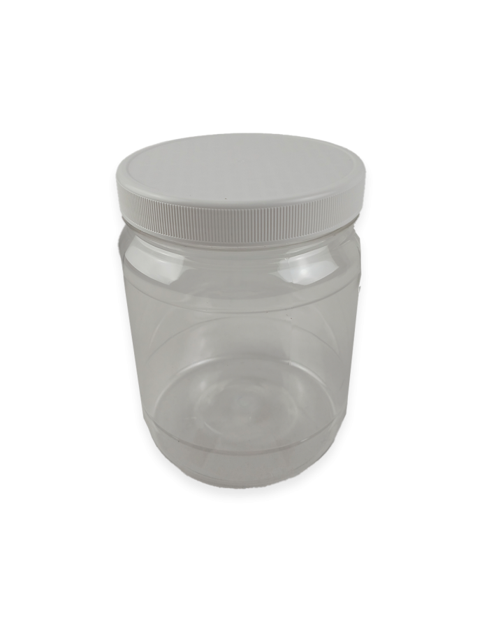 Bote transparente con tapa blanca 1000 ml