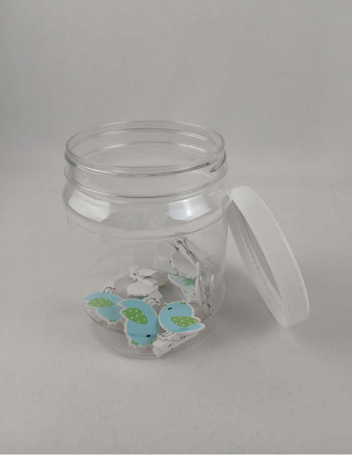 Bote transparente con tapa blanca 1000 ml