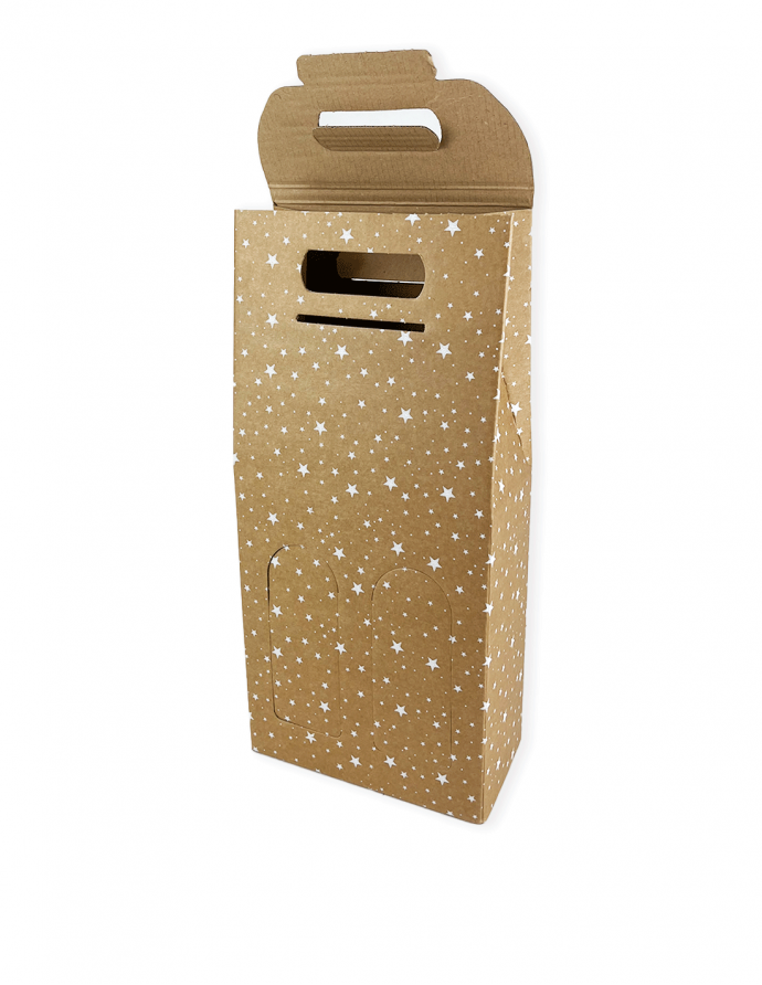 Caja estampada para 2 botellas 18,9x9x38,5 cm