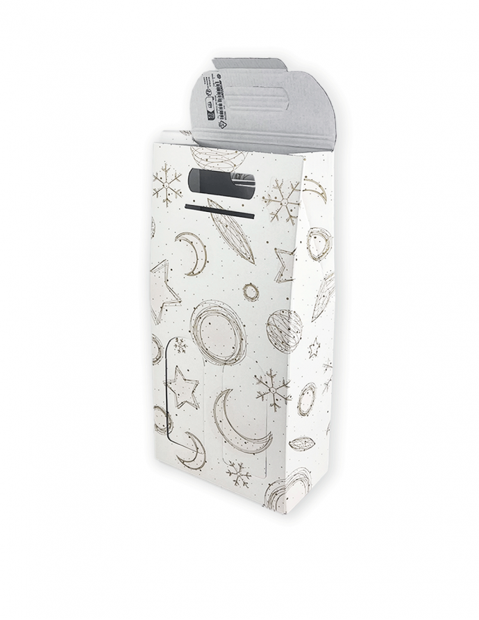 Caja estampada para 2 botellas 18,9x9x38,5 cm