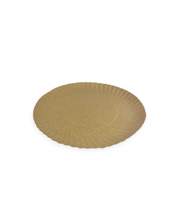 Plato cartón kraft 25 cm 100 uds