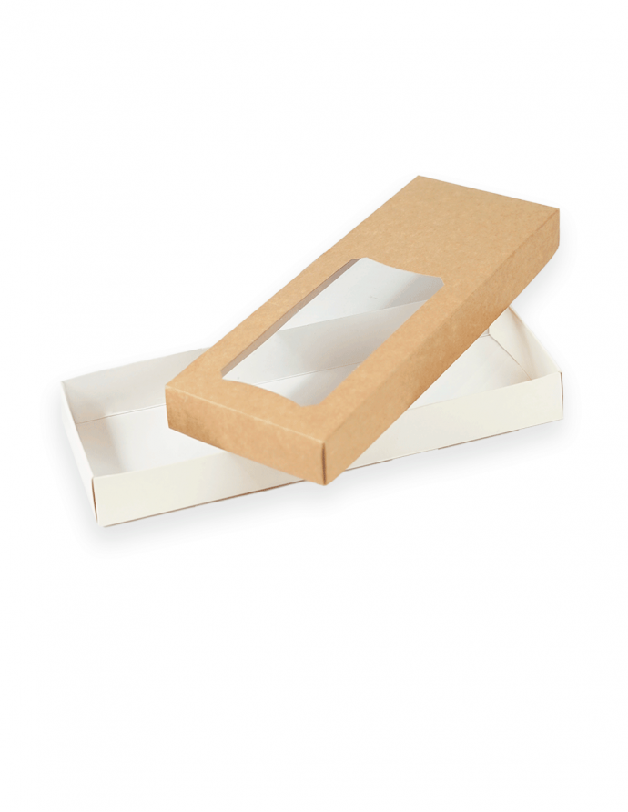 Caja para turrón con ventana 25,5x9x3 cm 5 uds