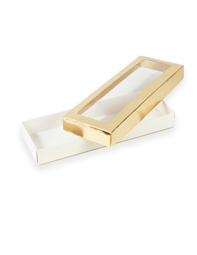 Caja para turrón con ventana 25,5x9x3 cm 5 uds
