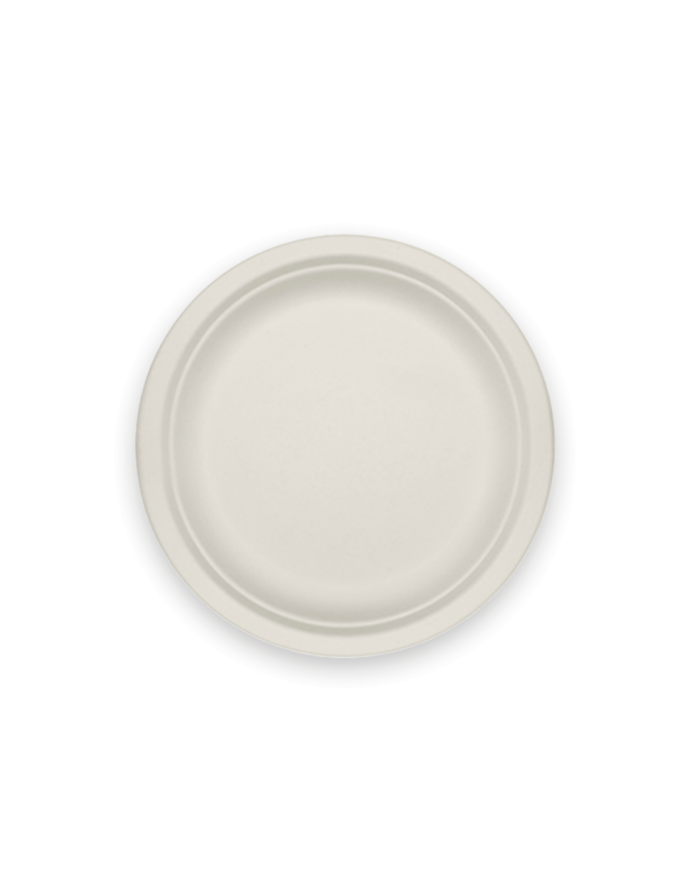 Plato de caña de azúcar 22,5 cm 50 uds