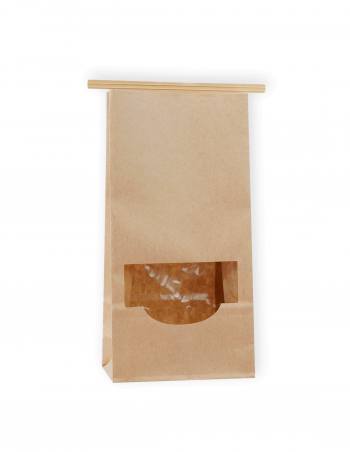 Bolsa americana con ventana y cierre 23,5x6x13 cm 50 uds