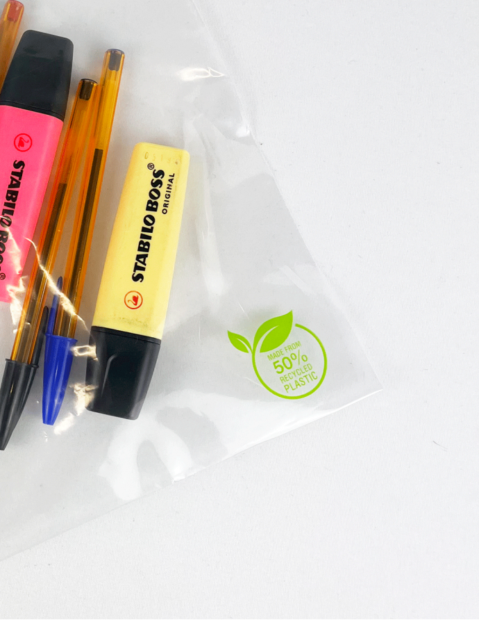 Bolsa PE 50% reciclada 16x22 cm 100 uds