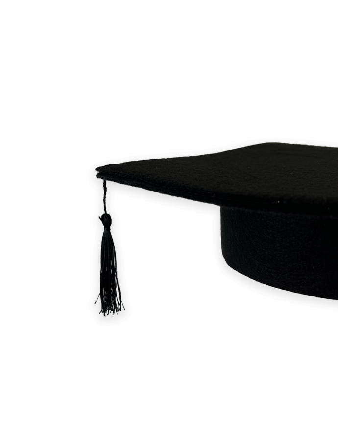 Birrete de graduación de fieltro con goma elástica 