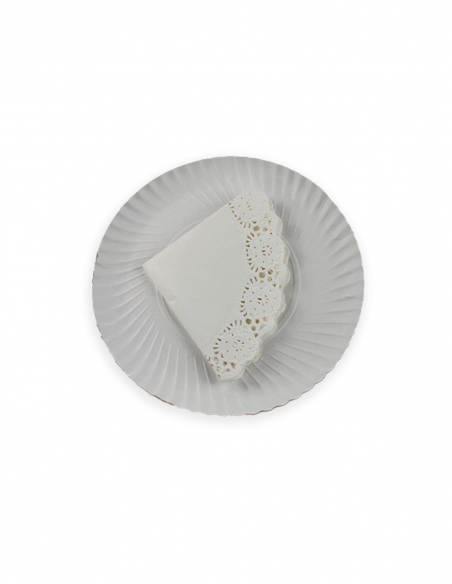 Plato 35 cm con blonda 38 cm 5 uds