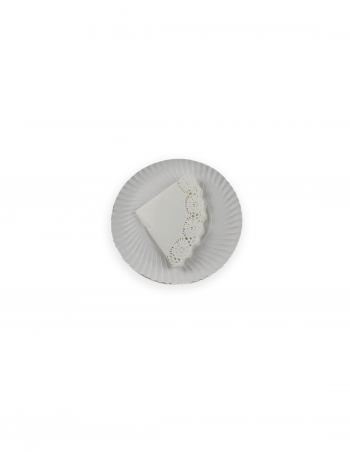 Plato cartón 21 cm con blonda 25 cm 5 uds