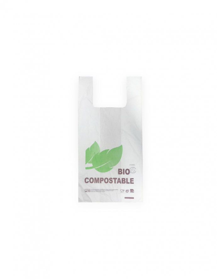 Bolsa asa camiseta compostable 35x50...