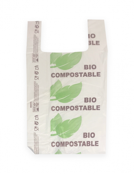 Bolsa asa camiseta compostable 48x60 cm 100 uds