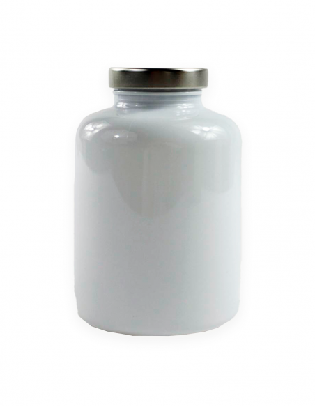 Bote blanco con tapa metálica 300 ml