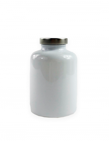 Bote blanco con tapa metálica 500 ml