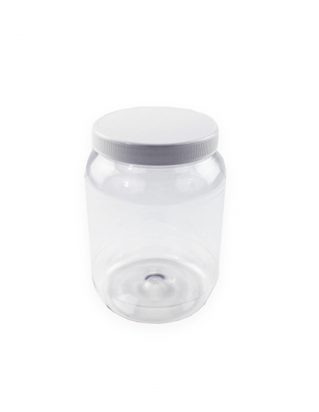 Bote transparente con tapa blanca 1500 ml