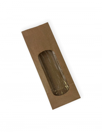 Bolsa kraft con ventana sellable 13,5x7,5x31,5 cm 100 uds 2