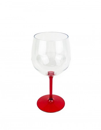 Copa de gin-tonic de tritán transparente con pie rojo 58 cl