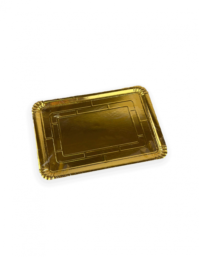 Bandeja cartón oro 28x36 cm 