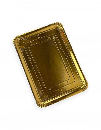 Bandeja cartón oro 31x38 cm 