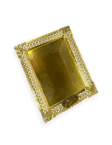 Bandeja cartón blonda aries oro 27x32 cm 