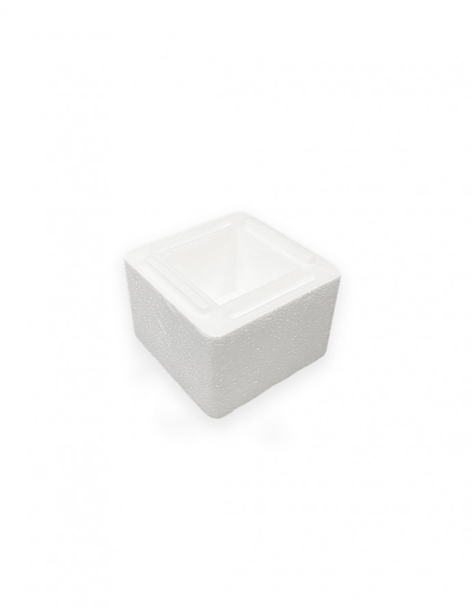 Caja de 7,5x7,5 cm de porexpan