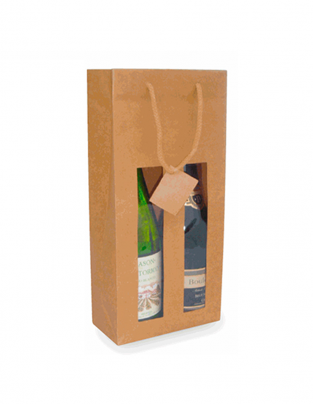 Bolsa asa cordón con ventana 18x8,8x38 cm 20 uds