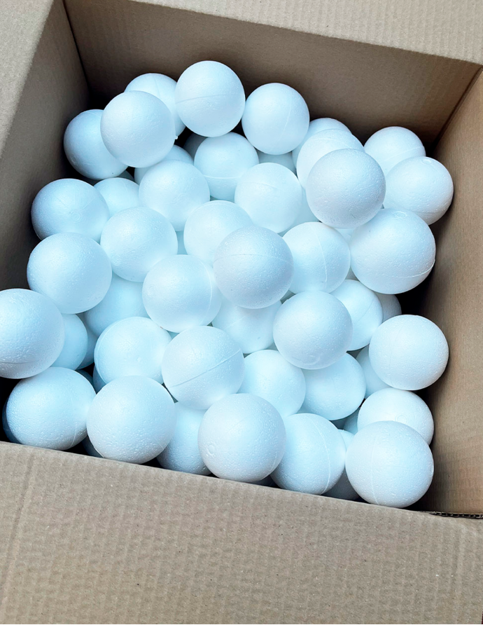 Bola de 6 cm de porexpan 6 uds