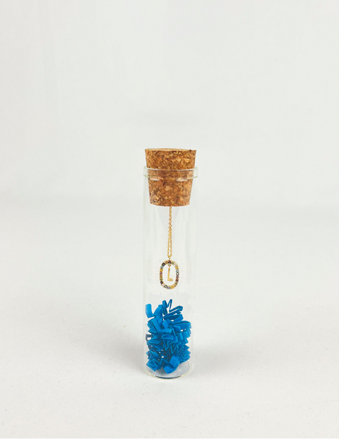 Probeta de cristal con tapón de corcho 5 cm