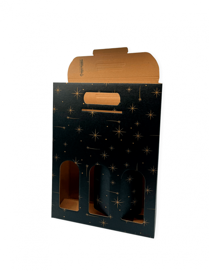 Caja estampada para 3 botellas...