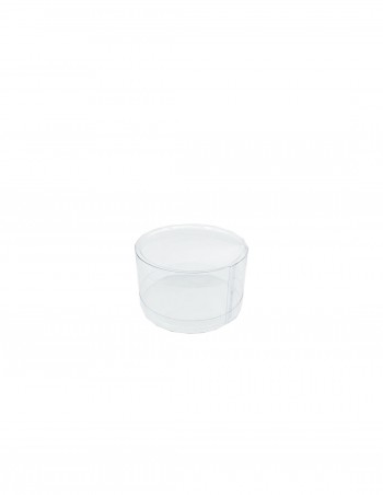 Caja cilíndrica PVC transparente 10x6 cm