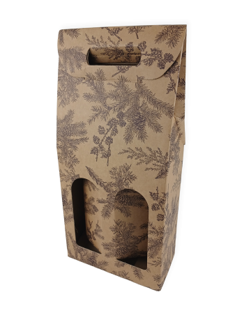 Caja para 2 botellas Estampado 18x9x38,5 cm