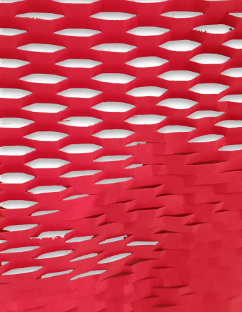 Bobina papel nido de abeja rojo 0,5x25 m