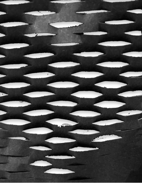 Bobina papel nido de abeja negro 0,5x25 m