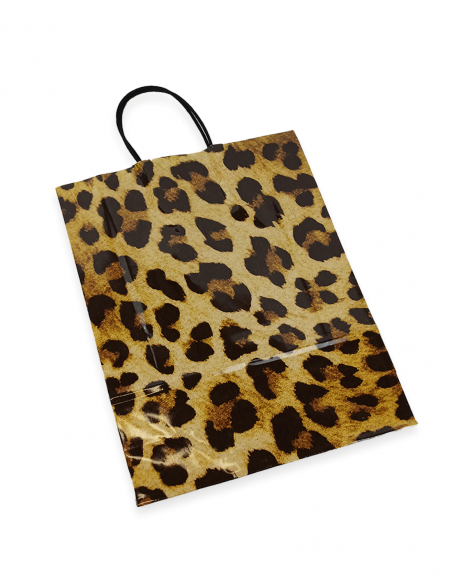 Bolsa asa retorcida de leopardo 32x12x41