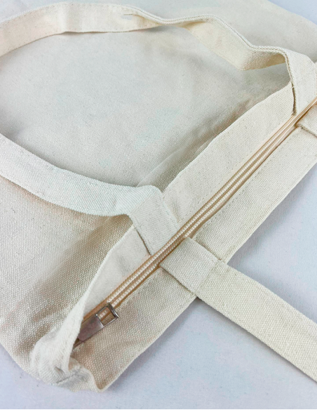Totebag lona de 60% algodón con cremallera 35x40 cm
