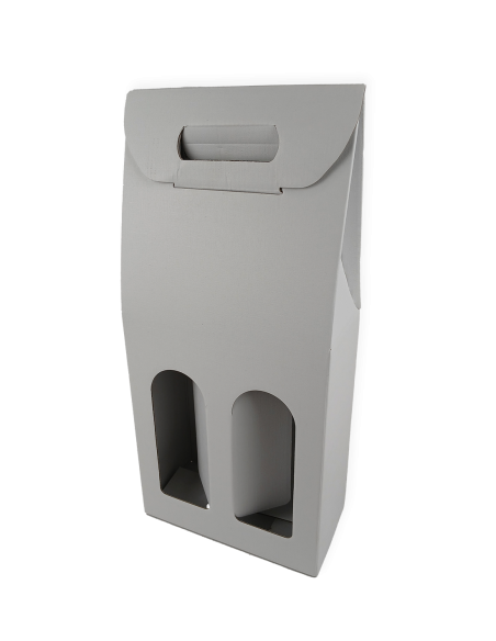 Caja para 2 botellas Blanca 18x9x38,5 cm 