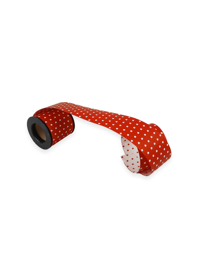 Cinta corazones roja. Color Rojo/Blanco