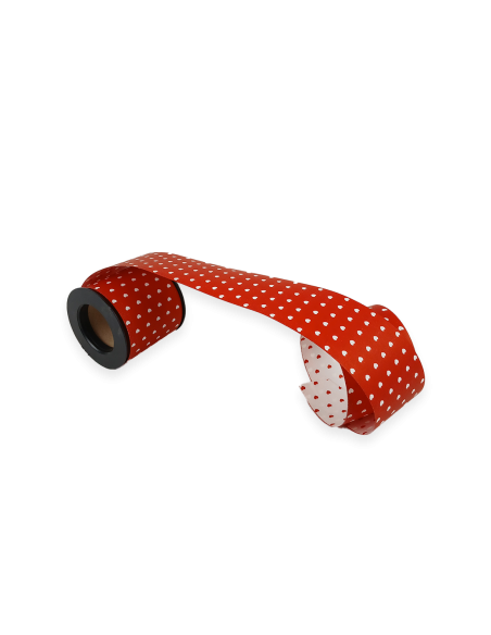 Cinta corazones roja. Color Rojo/Blanco