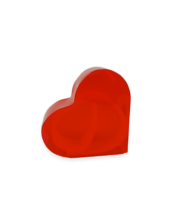 Jarrón Plástico Corazón 13x5x13cm. Color rojo