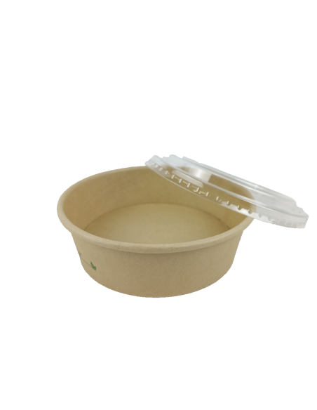 Ensaladera Kraft 500 CC. con tapa RPET. Pack 25 Unid.