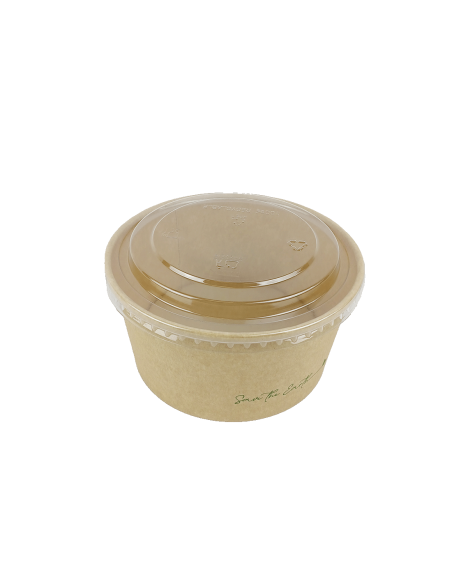 Ensaladera Kraft 1000 CC. con tapa RPET. Pack 25 Unid.