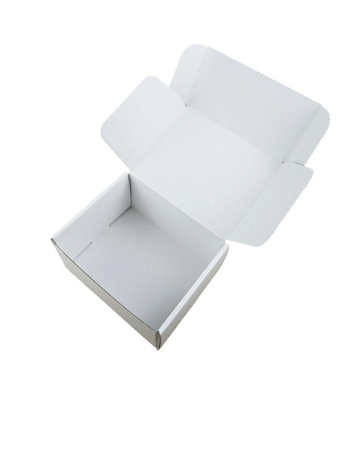 Caja aut. Kraft blanco 485g.155X120X80mm.10U