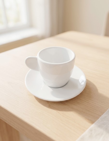 Taza café blanca 80CC capacidad. 'Sun' 6 Unid.