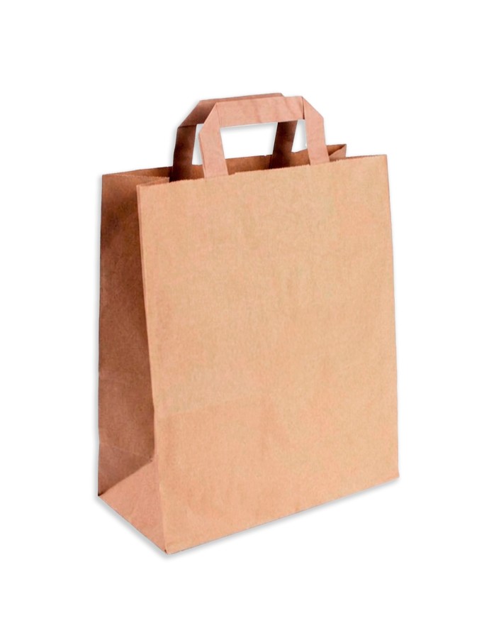 Bolsa asa plana kraft 41x16x32 cm (25 uds) - La Bolsera