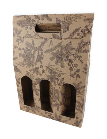Caja para 3 botellas Estampado 27x9x38,5 cm 2