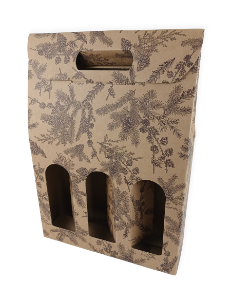 Caja para 3 botellas Estampado 27x9x38,5 cm