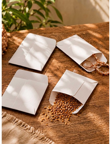 Bolsas planas, para semillas, de Celulosa Blancas de 70g