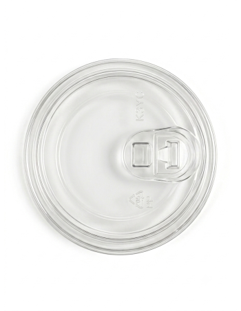 Tapa rPET Plana Strawless Ø95 mm Transparente – Pack 50 Unidades