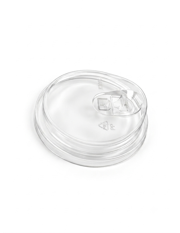 Tapa rPET Plana Strawless Ø95 mm Transparente – Pack 50 Unidades