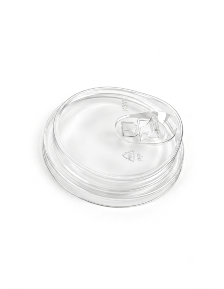 Tapa rPET Plana Strawless Ø95 mm Transparente – Pack 50 Unidades