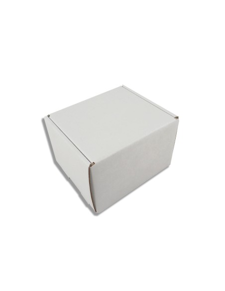 Caja Cartón Automontable Kraft Blanca Premium 120x100x80 mm | Pack 10 Uds.